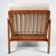 Fauteuil scandinave original Baczyk, années 1960, rénovation, beige, teck