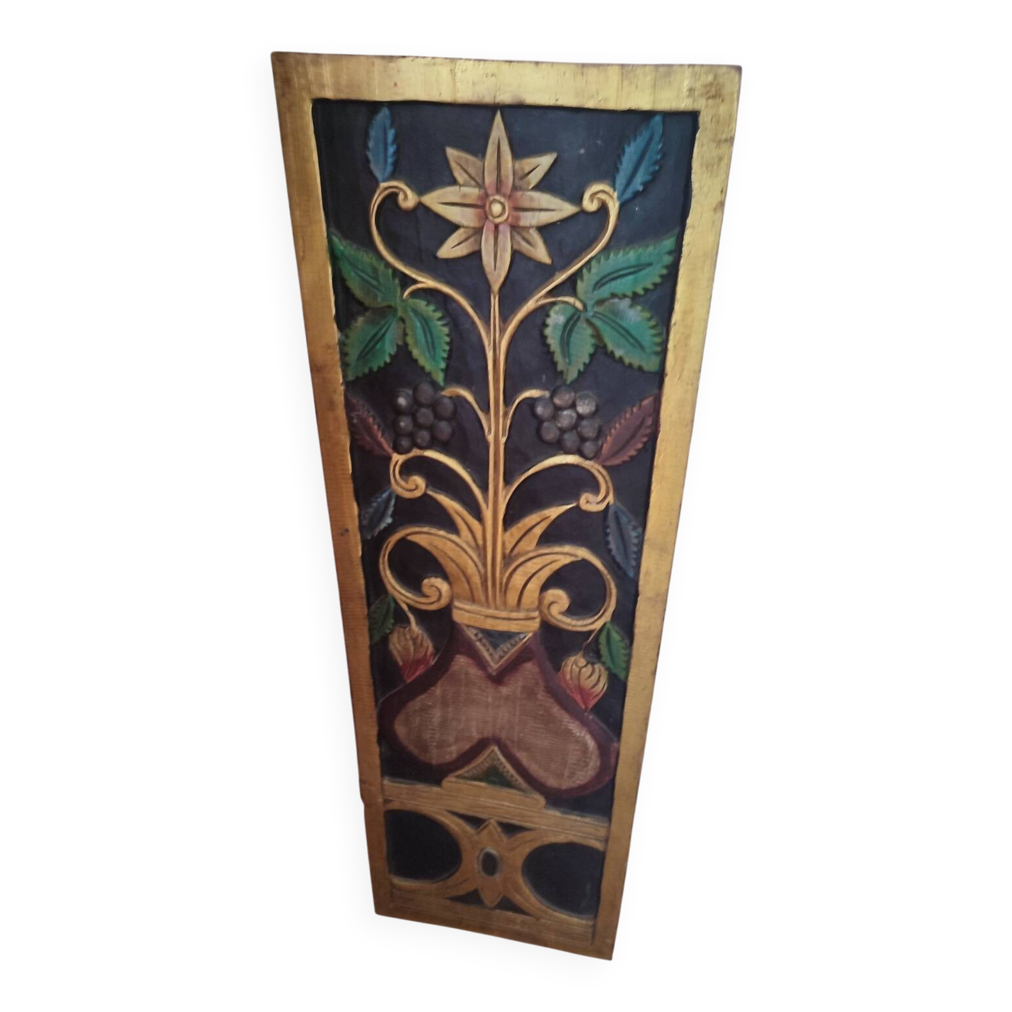 Antique carved wooden panel