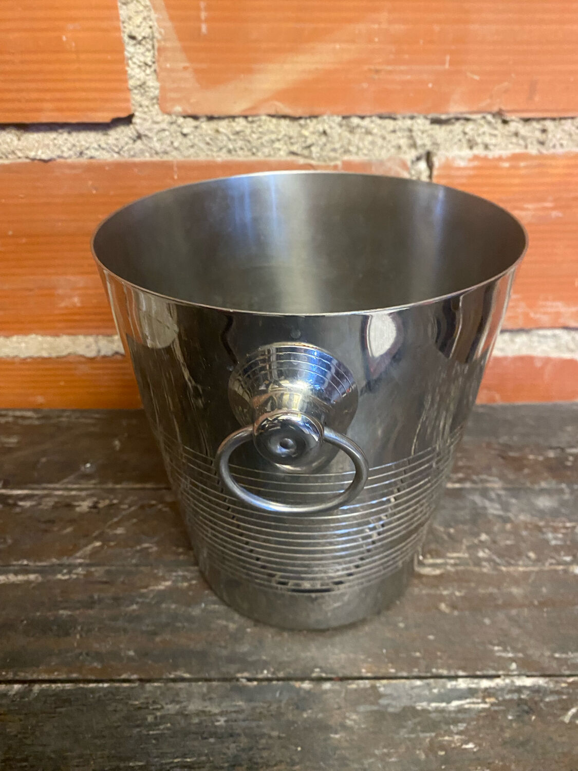 Champagne Ice Bucket Antique RÉMY LETANG Stainless Steel France Vintage #D426