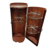 French Art Deco Mahogany round Bar Furniture, 1920/30s