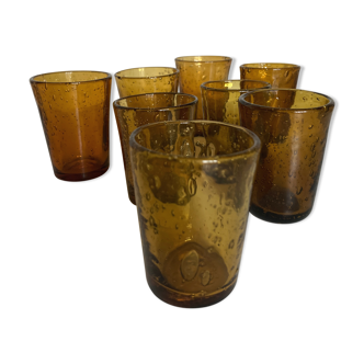 Set de 8 verres gobelets de Biot 1970