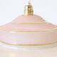 Hanging lamp in granite glass, pink and gold, vintage