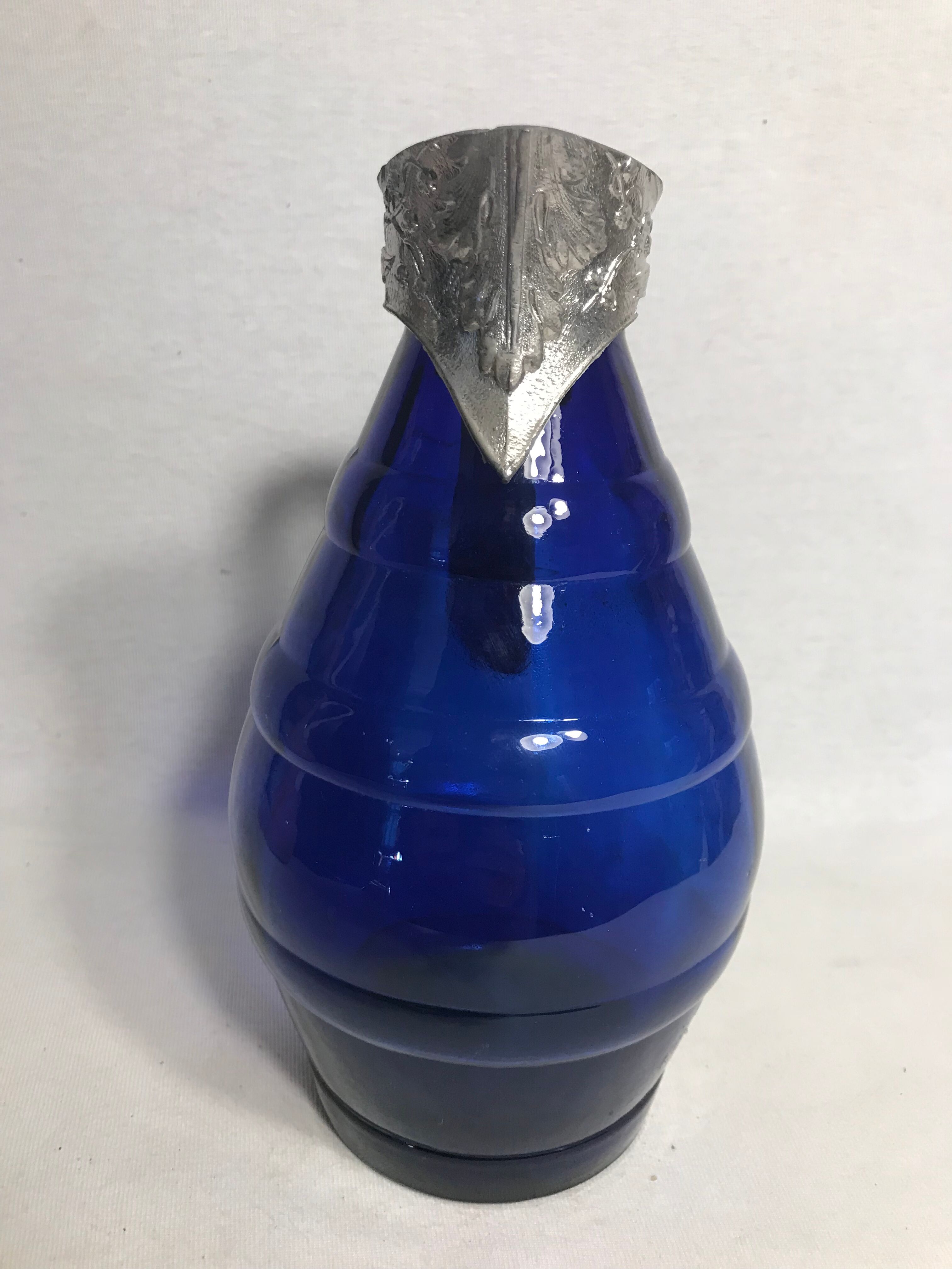 Former pitcher ewer molded glass blue