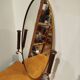 Oval wall mirror with sconces – brass – 1950s/60s
