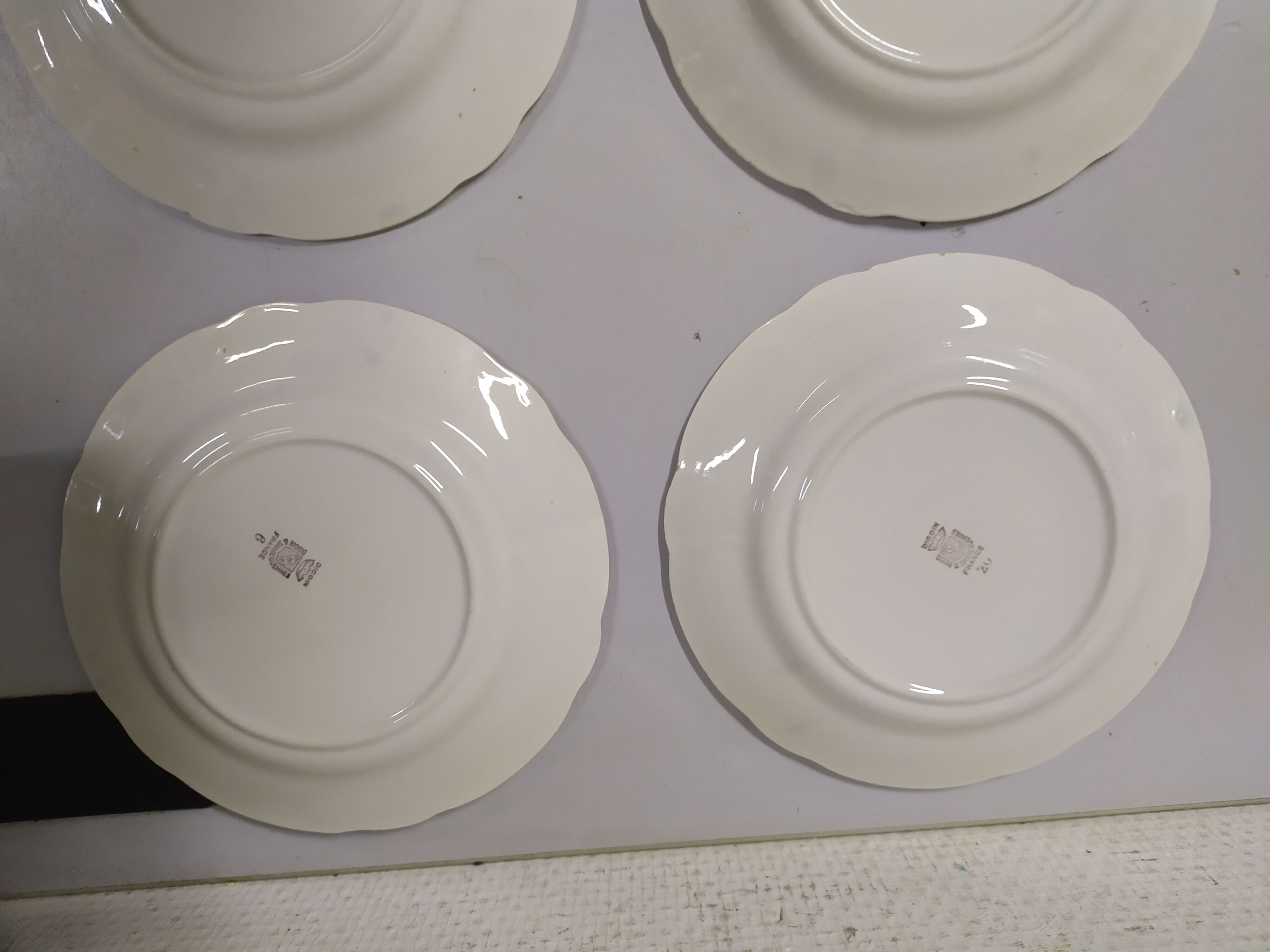 Lot de 10 assiettse a dessert Sarreguemines digoin Fleurs rose liseré doré