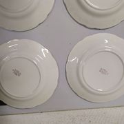 Lot of 10 plates a dessert Sarreguemines digoin Flowers pink lined golden