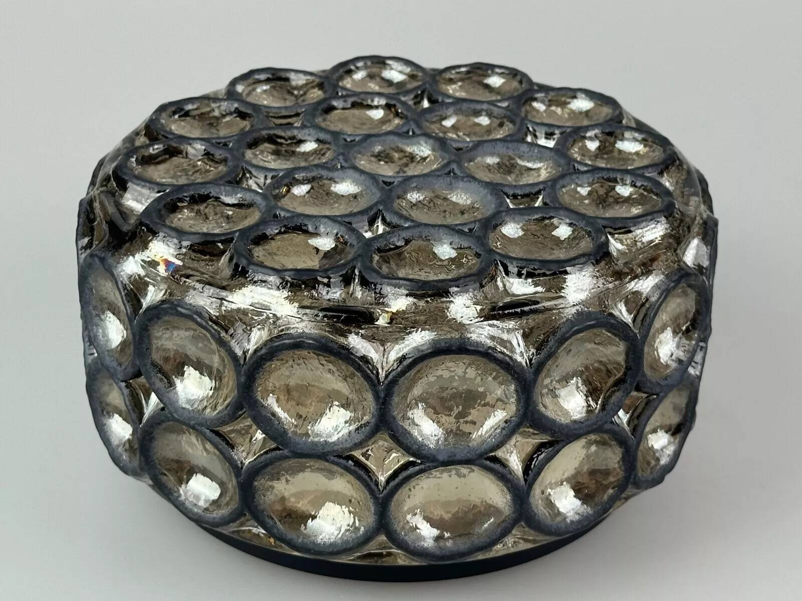 60s 70s ceiling lamp Glashütte Limburg Germany Plafoniere glass & metal