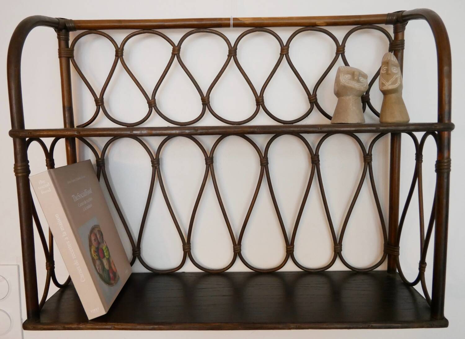 Rattan wall shelf