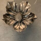 Silver metal flower with removable petals
