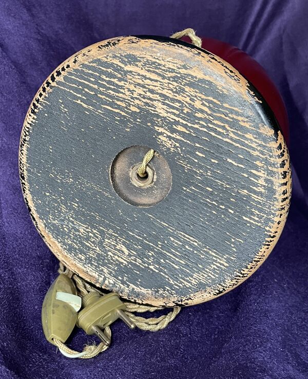 Vase balustre XIXe porcelaine sang de bœuf lampe à poser