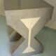 Pedestal / High side table in polished concrete – Unique artisan piece.