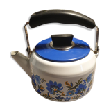 Bouilloire vintage en tôle émaillée bleu