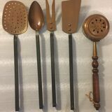 batch of copper utensils
