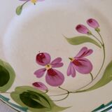 Set of 3 plates St. Amand & Hamage 1896 - 1952 iron earth hand-painted floral decoration