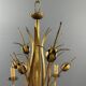 Lustre en métal doré, Italie, vers 1950