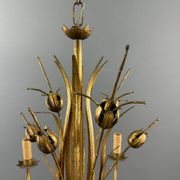 Lustre en métal doré, Italie, vers 1950