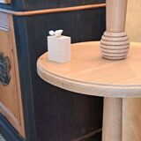 Light wood floor lamp with Art Deco wooden shelf