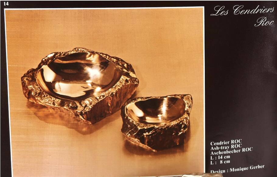 "ROC" bronze ashtray and catchall by Monique Gerber