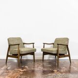 Pair of restored vintage GFM 87 armchairs by Juliusz Kedziorek, 1960s