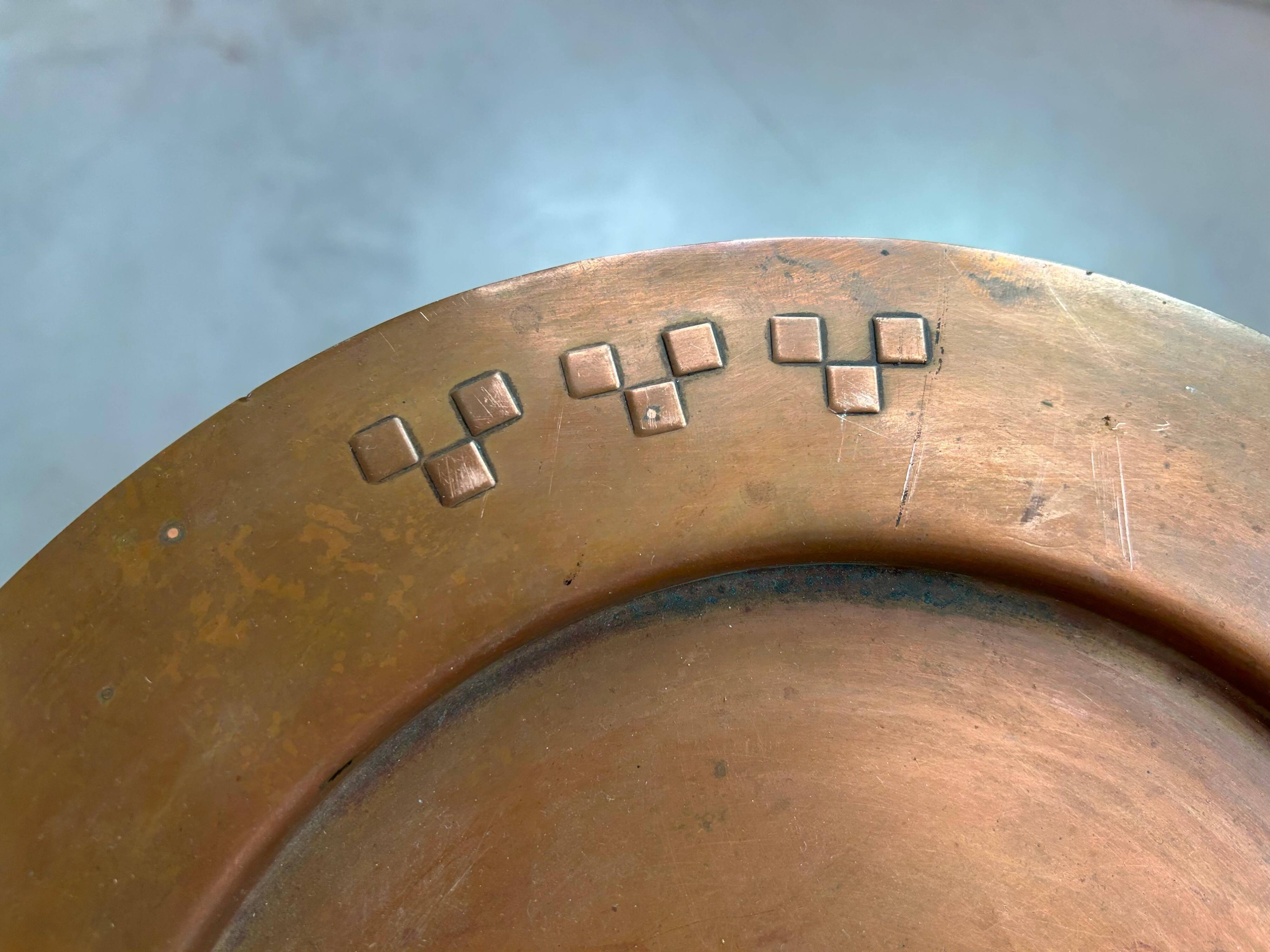Brass side table from the Vienna Secession by Josef Hoffmann