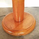 Lampadaire globe, en opaline et chromé avec sa tablette en bois Vintage, 1950-60