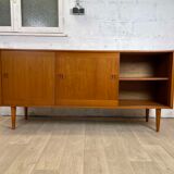 Large vintage Scandinavian teak row signed Clausen & Son, 60s