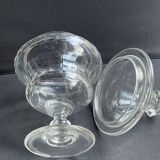 Drageoir with lid - Cut blown glass – 19th century