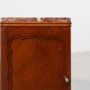 Pair of Art Deco nightstands in oak with marble top, France ca. 1925