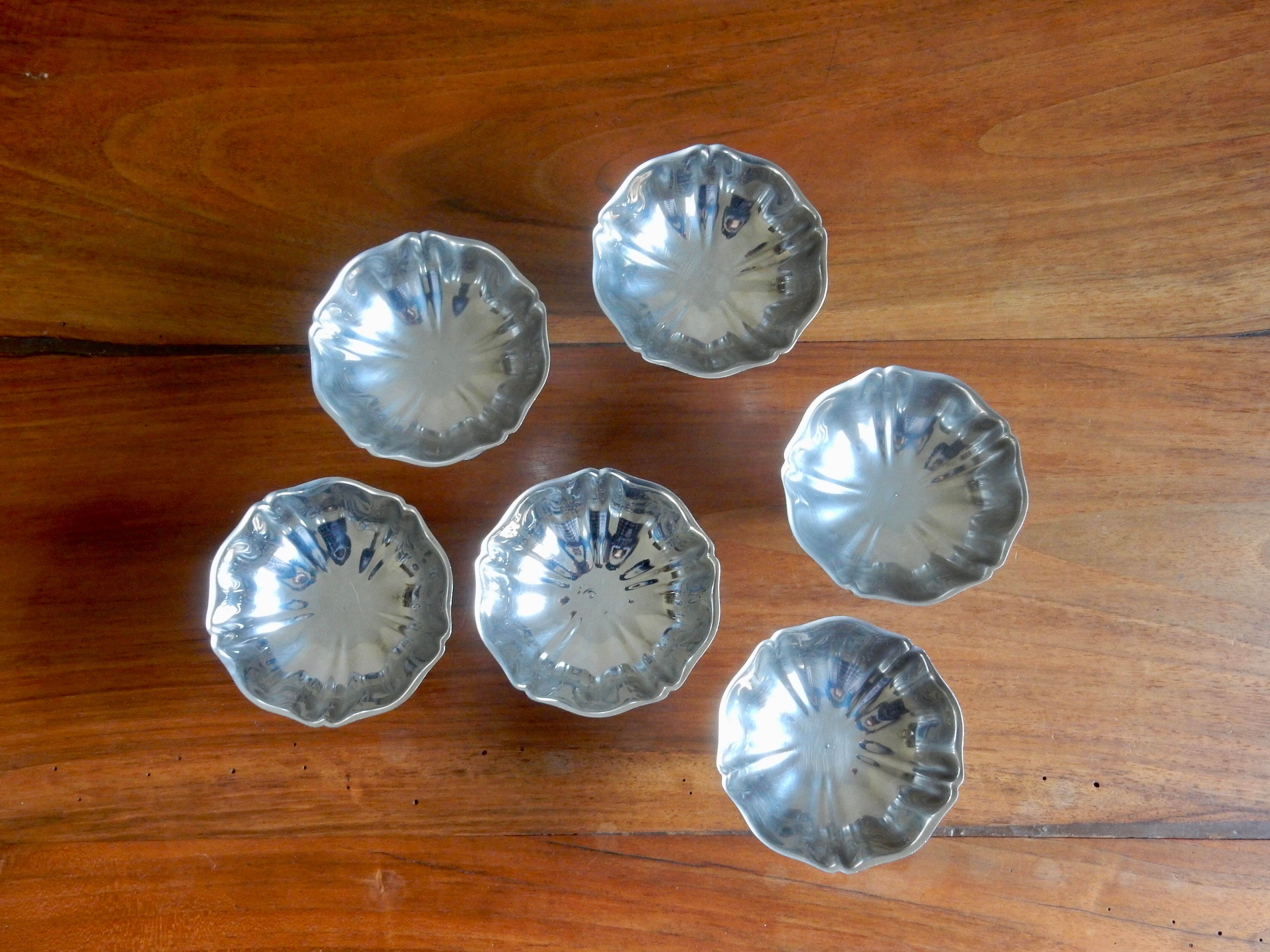 6 silver stainless steel ice cups
