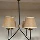 Modernist pendant lamp 1950 in the taste of Jean Royère tube and brass