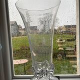 Daum vase, crystal blown and worked hot