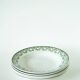 Set of 5 soup plates with floral border, green, St Amand, 1950