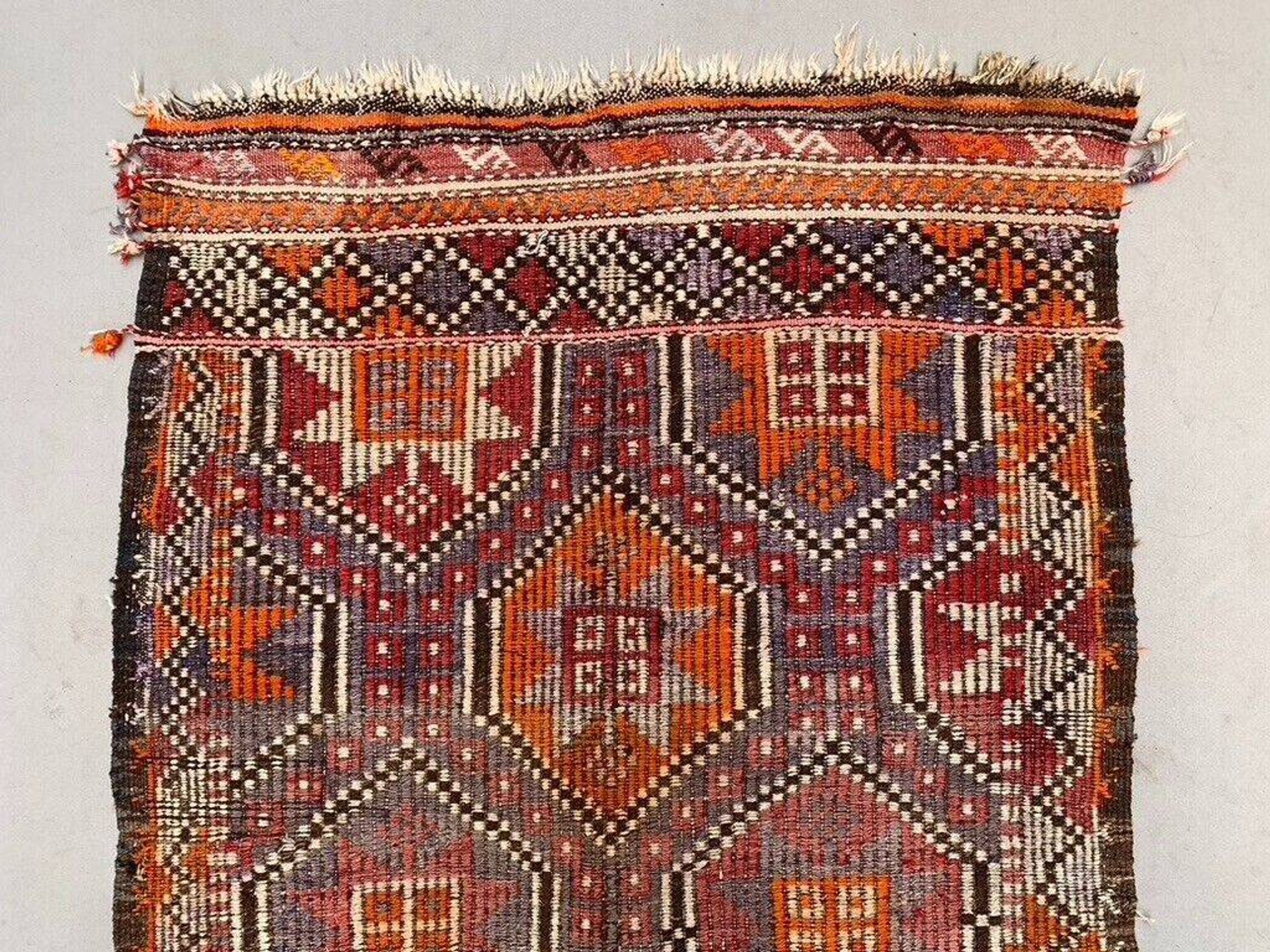 Vintage Turkish kilim rug 150x92 cm wool kelim, medium 2489