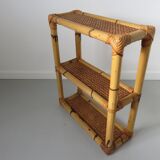 Rattan canning shelf, bamboo 60s 70s