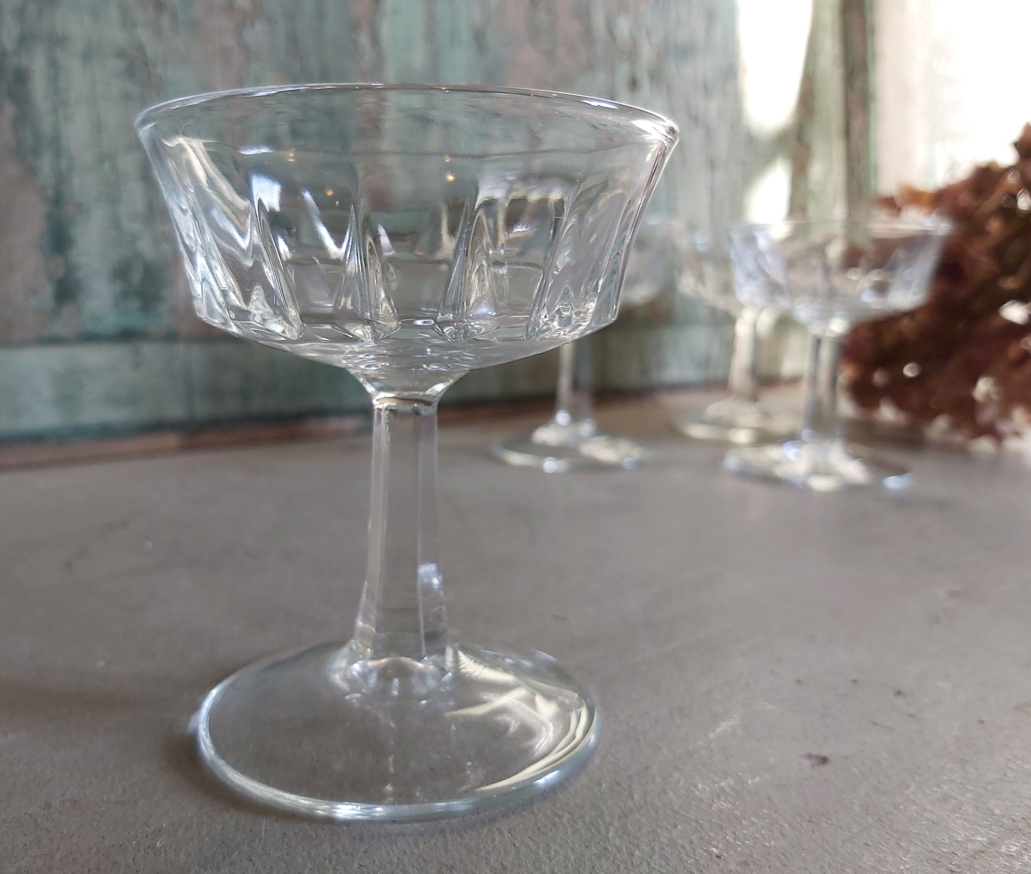 Set of four vintage French glasses for liquor