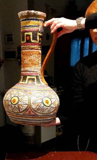 Large glazed ceramic vase from the 60s/70s Italian design by Mamma Ró Lucca