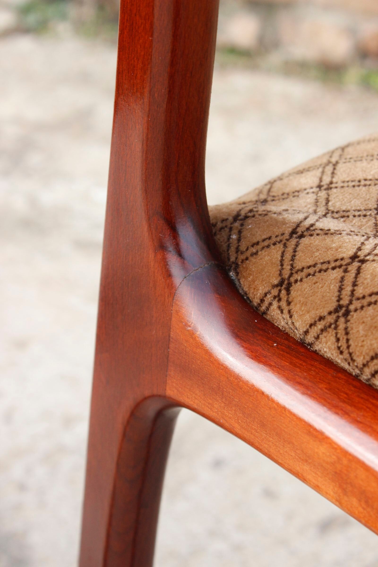 Pair of sleigh chairs by baumann, france circa 1960