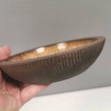 Delicious partially glazed ceramic dish 1970-80s