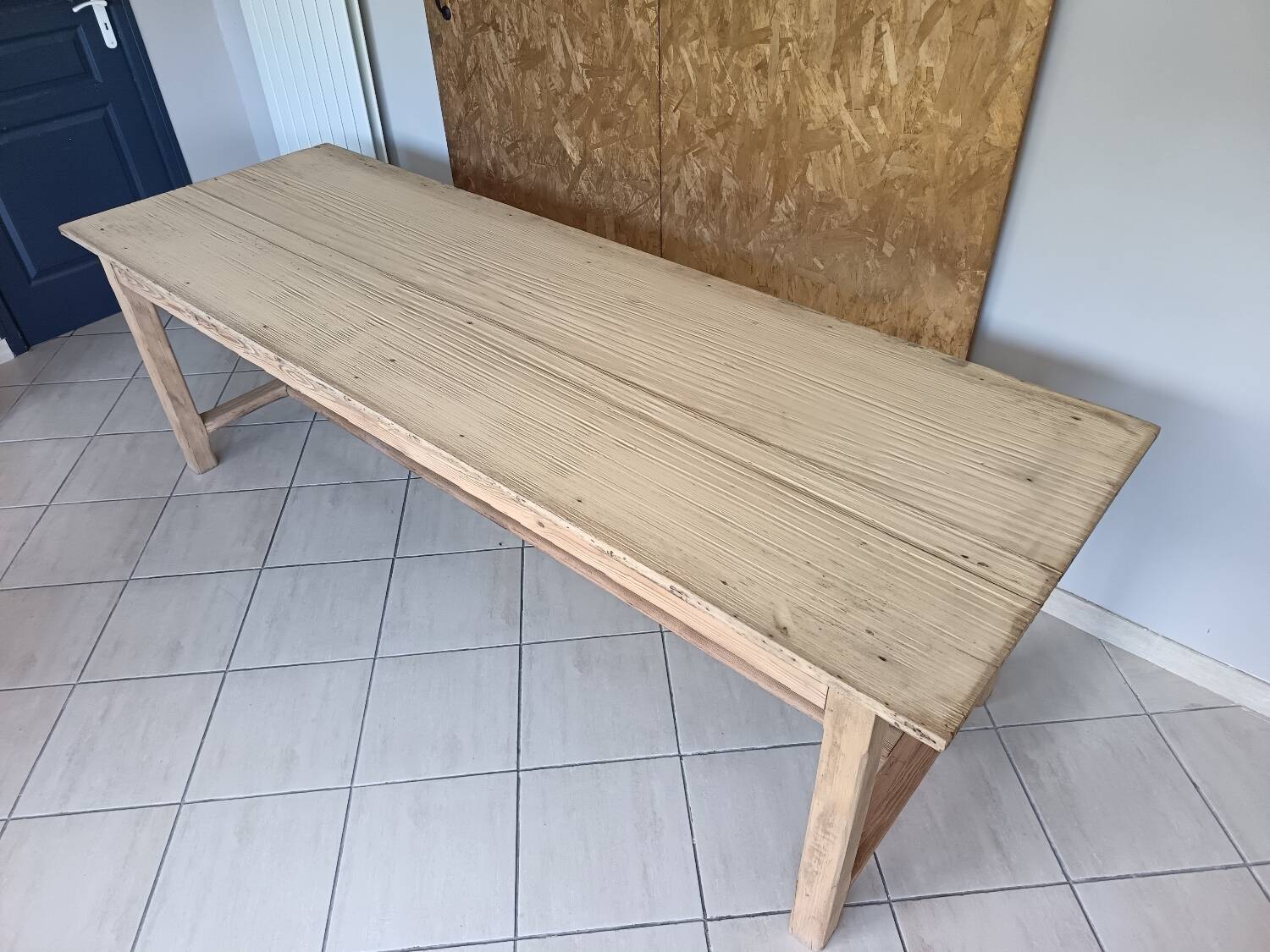 Renovated solid wood farmhouse table