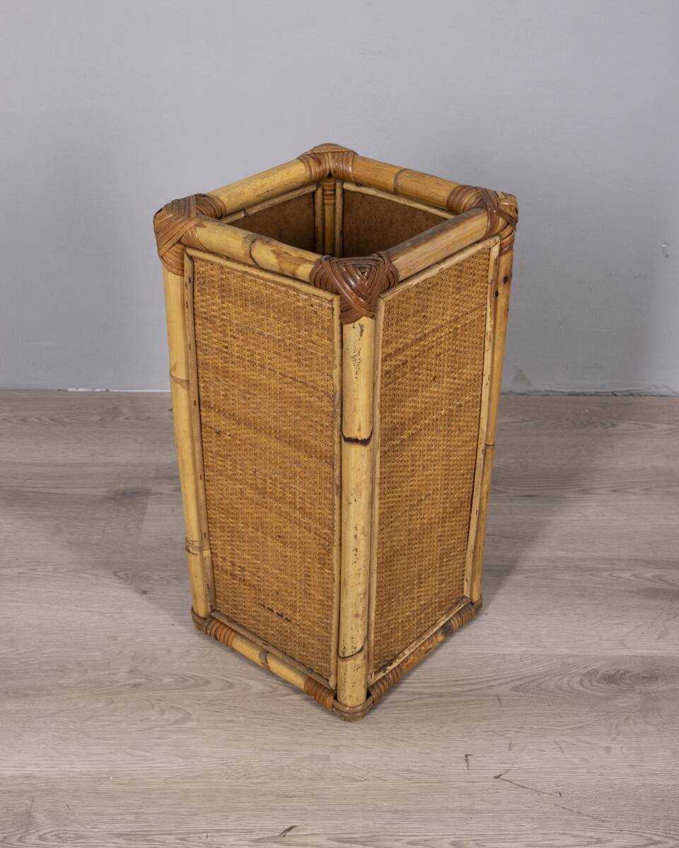 Vintage 1960s Italian design bamboo umbrella stand