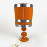 Table lamp metal and orange fabric 70