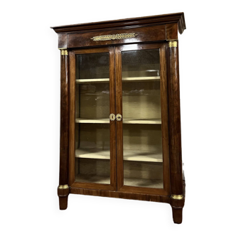 Maison gouffe showcase at support height in stamped empire style mahogany
