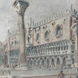 Vue de Venise, XXe, non signé, huile sur toile, 38,5x28,5cm, sans cadre