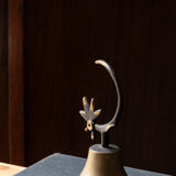 Dinner bell by Walter Bosse, rooster in brass, 1950s