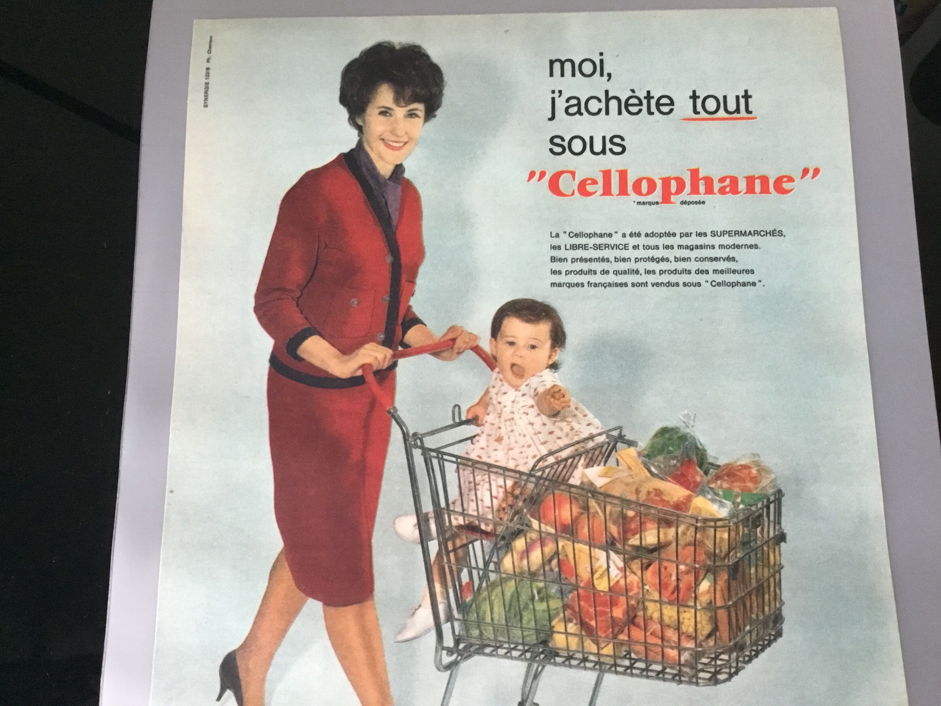 Vintage advertising to frame cellophane