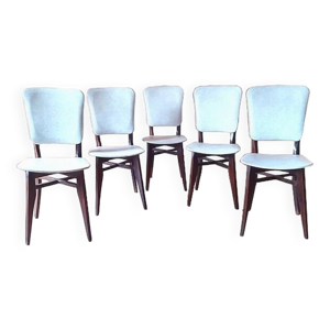 5 chaises vintage années - blanc