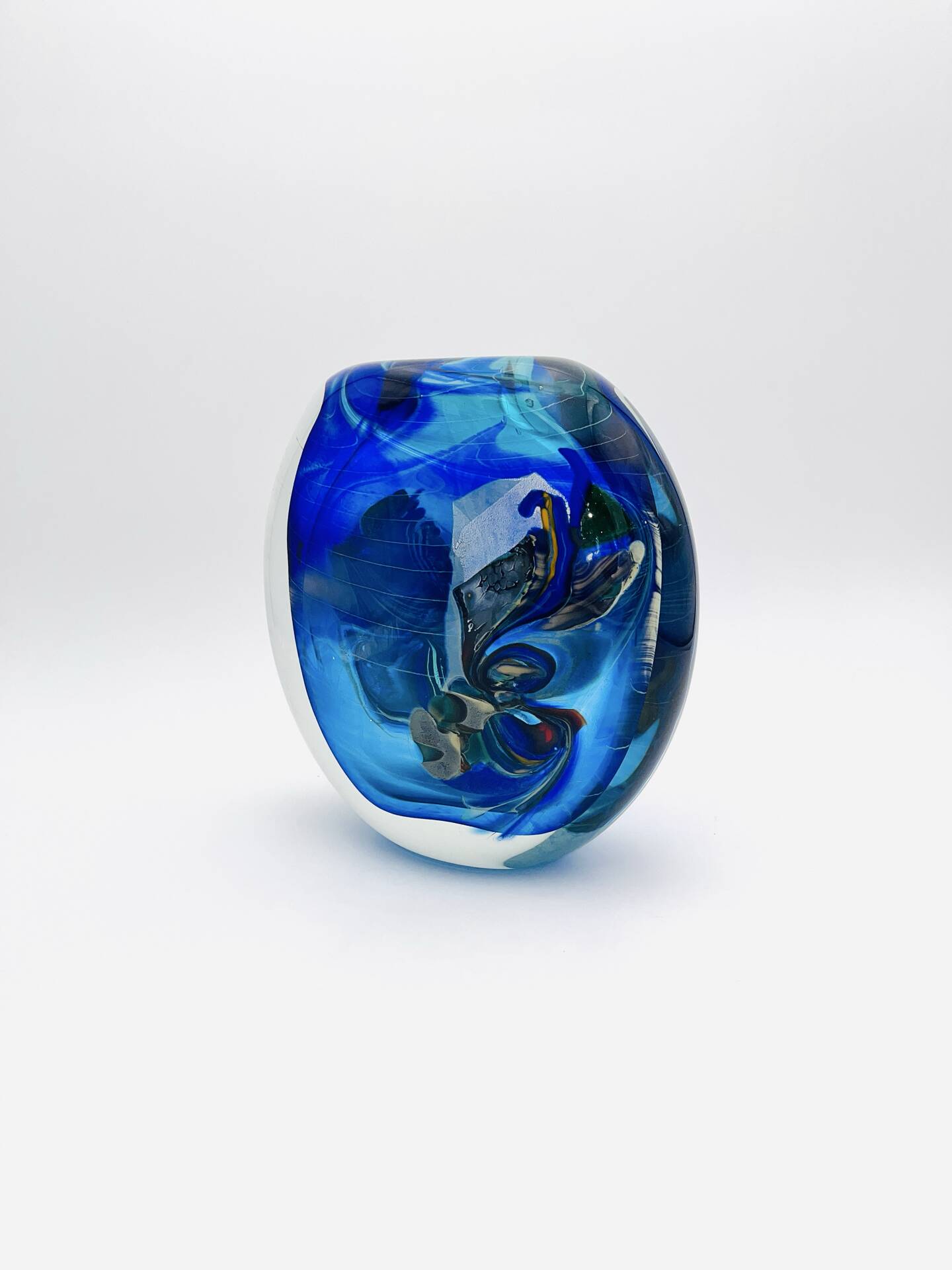 Vase Robert Pierini 2002 Studio Glass 6.3kg Inclusion Polychrome Signed