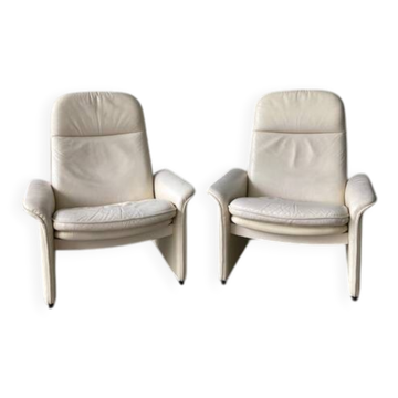 Exceptionnelle et rare paire de chaises longues réglables De Sede DS-50