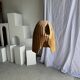 Large suspension or lampshade in organic natural teak, tubular H40 D30.
