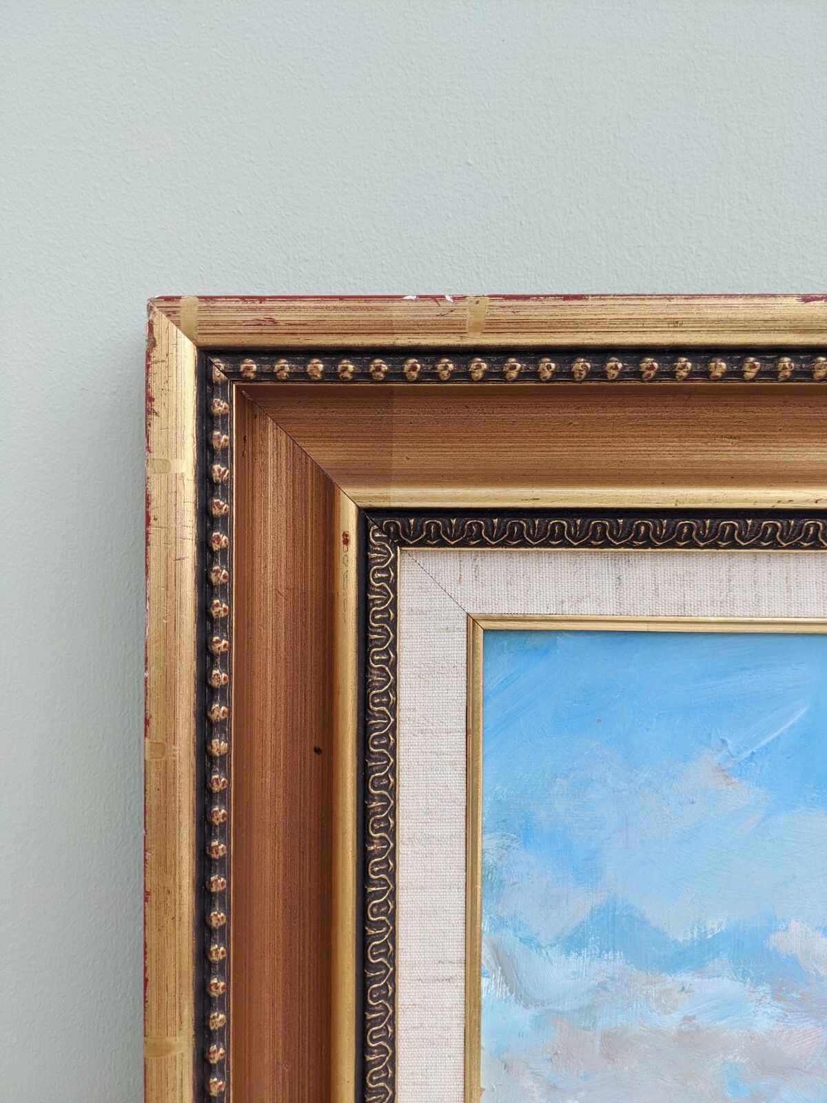 Vintage Mid Century Swedish Framed Oil  Painting - The Canal